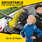 24V Electric Go Kart with Dual 150W Motors, Adjustable Seat & 11.2MPH High Speed, Slow Start, 5-Point Harness, White