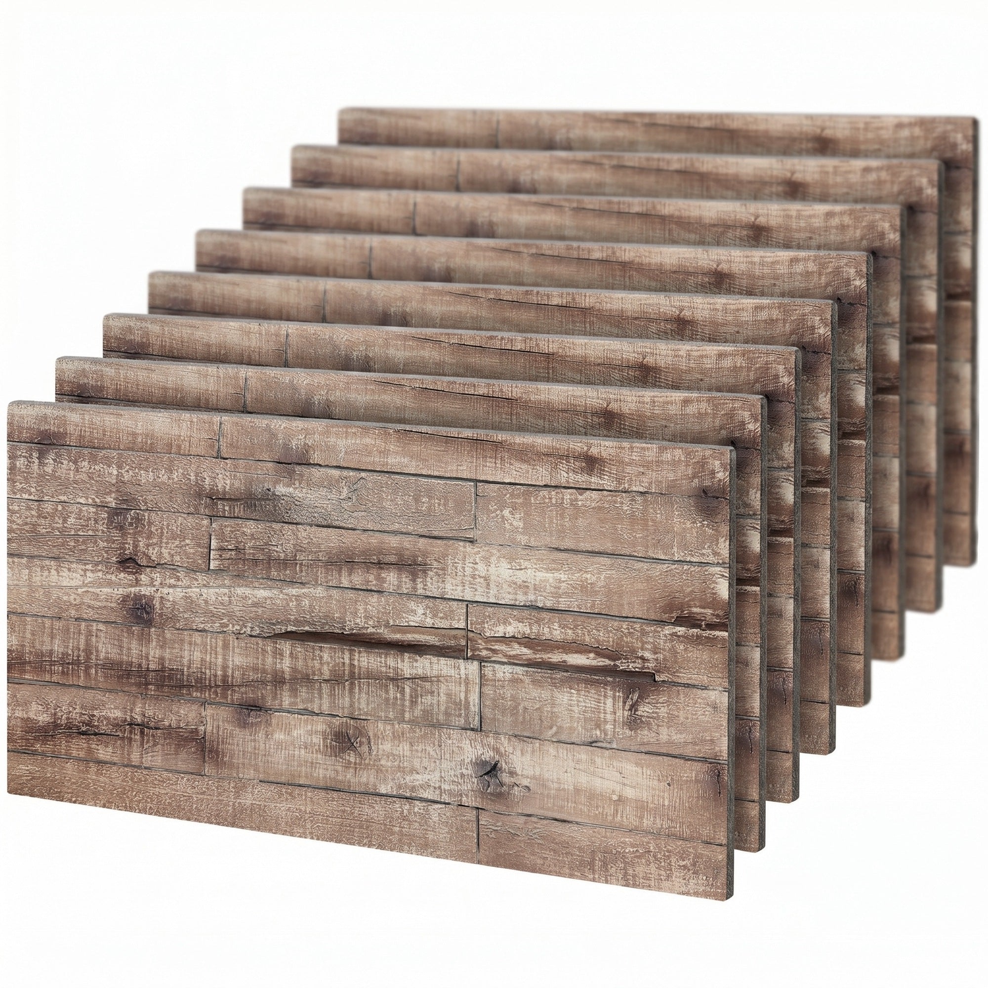 8-Pack 3D Faux Wood Wall Panels, Lightweight Polyurethane Panels for Interior and Exterior Accent Walls, Gray Wood Grain