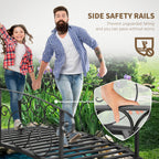 6' Metal Arch Backyard Garden Bridge, Safety Siderails, Arc Footbridge for Backyard Creek, Stream, Pond