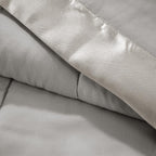 King Size Lightweight Down Alternative Blanket with Satin Trim, Hypoallergenic Polyester, Machine Washable, 108" L x 90" W x 0.25" H, Gray