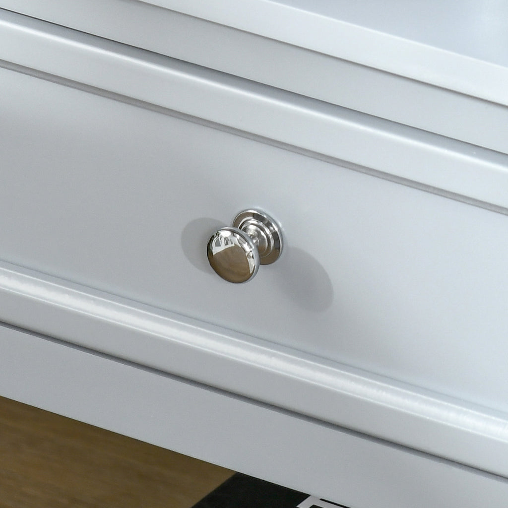 Sofa Side Table, Accent End Table with Storage Drawer and Bottom Shelf for Living Room,Gray