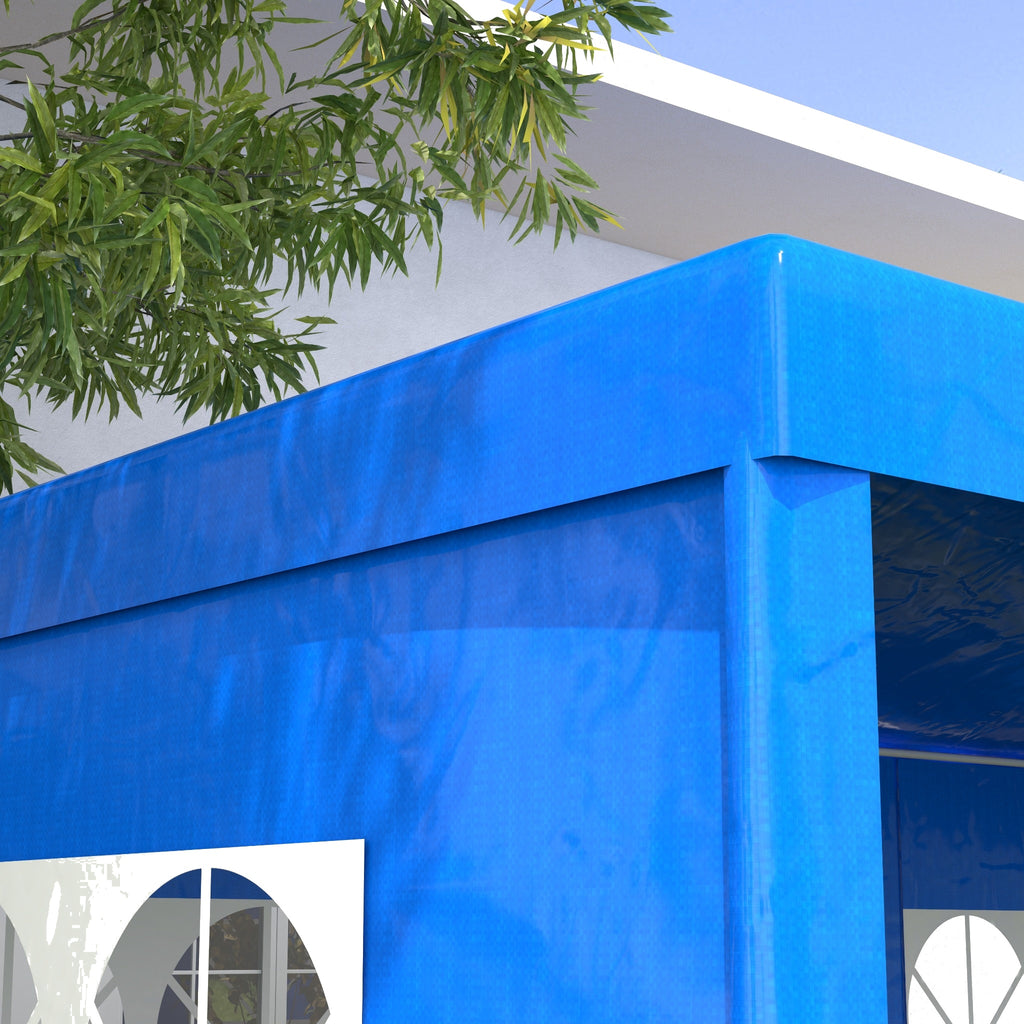 9.6' x 19' Large Party Tent, Outdoor Event Shelter, Gazebo Canopy with 4 Removable Window Sidewalls for Weddings, Picnics, Blue