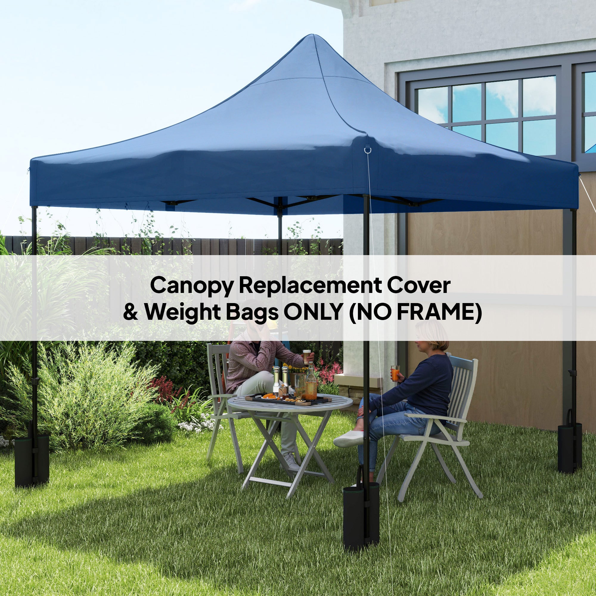 10' x 10' Replacement Canopy Top for Pop Up Canopy Tent with 4 Sand Bags, UPF50+ Protection, Navy Blue