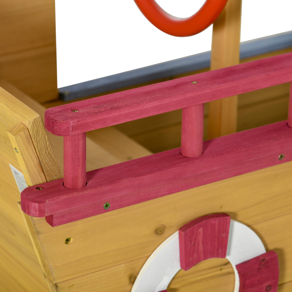 Kids Wooden Sandbox, w/ Canopy Bench Seat Storage Space, Aged 3-8 Years Old