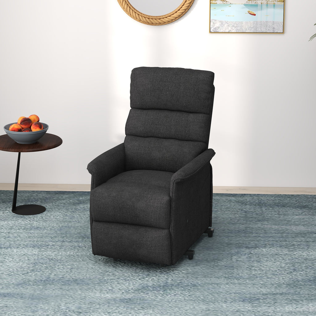 Power Lift Chair for Seniors, Electric Lift Recliner Chair with Remote Control, Side Pockets for Living Room, Black