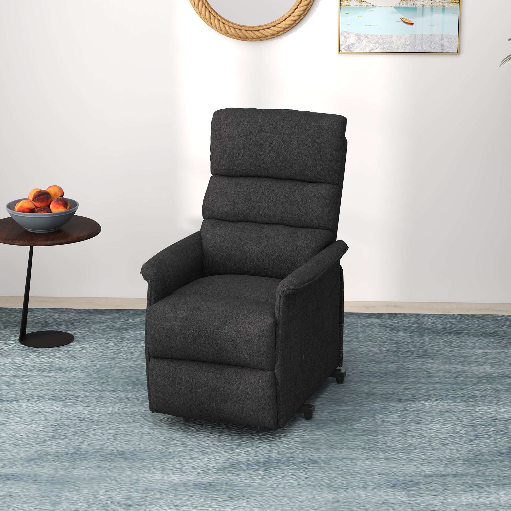 Power Lift Chair for Seniors, Electric Lift Recliner Chair with Remote Control, Side Pockets for Living Room, Black