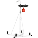 2-in-1 Punching Bag Stand, Adjustable Height Heavy Bag Stand with Weighted Base and Speed Bag for Home, White