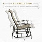 Gliding Lounger Chair, Single Rocker with Lightweight Metal & Mesh Construction, Tan