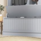 3-In-1 Entryway Bench with Coat Rack, Hall Tree with Bench and Shoe Storage, 5 Hooks for Hallway