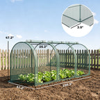 9' x 4' Crop Cage, Plant Protection Tent with Three Zippered Doors, Storage Bag and 4 Ground Stakes, for Garden, Yard, Lawn, Green