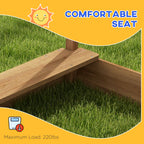 Wooden Sandbox with Canopy, House Design for 3-7 Years Old, Brown
