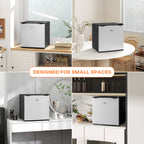 1.1 Cu.Ft Countertop Mini Freezer, Compact Upright Freezer with Removable Shelves, Silver