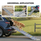 Dog Stairs for Car Truck SUV, Foldable Dog Ramp for Large Medium Small Dogs, Gray