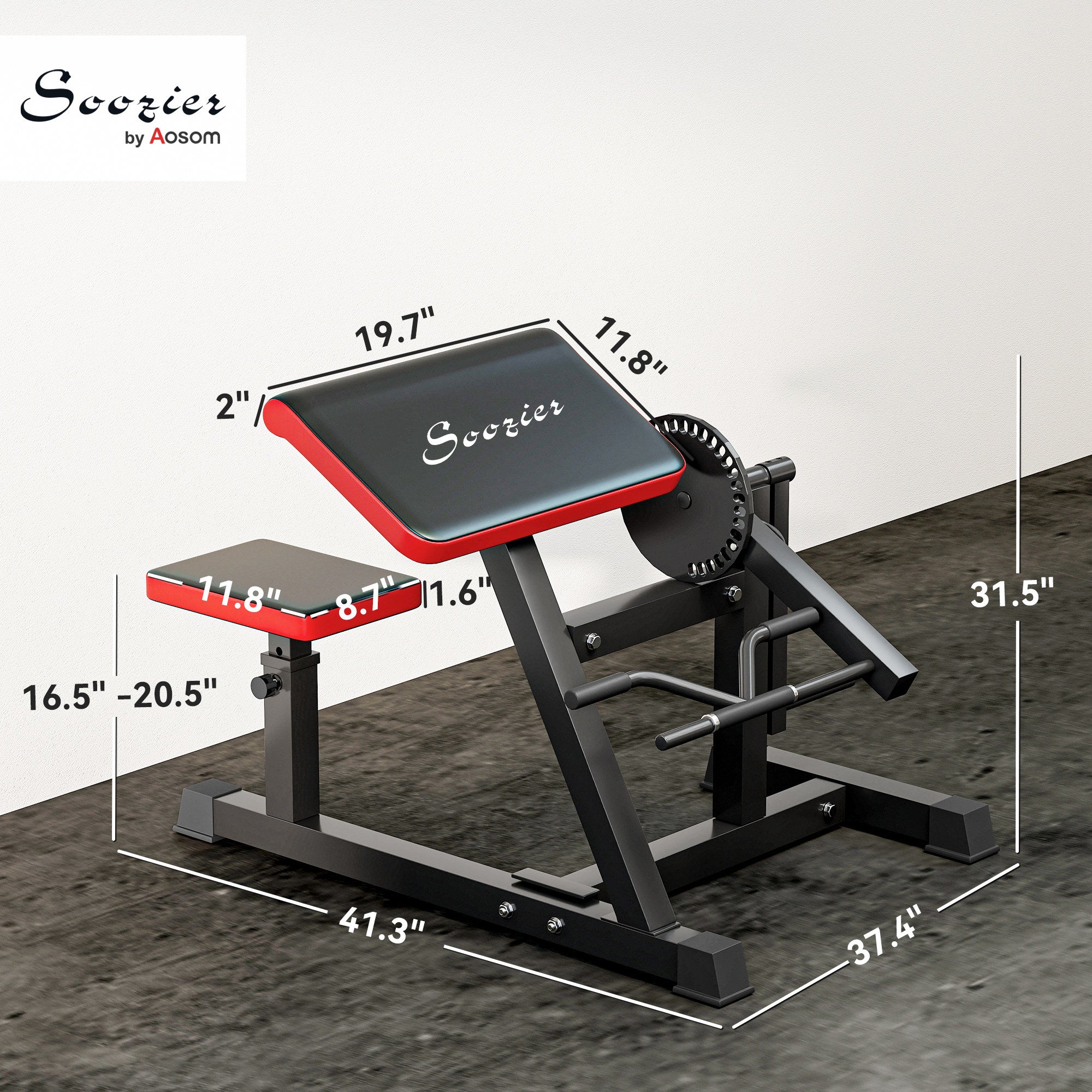 2-In-1 Bicep Preacher Curl Bench Bicep Curl Machine with Adjustable Seat and Elbow Cushion, for Home Gym Workout