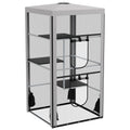 79"H Cat House Kitten Enclosure Mesh Playpen Steel Frame with 3 Platforms, 2 Doors and 4 Sandbags for Stability, Indoor/Outdoor