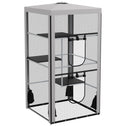 79"H Cat House Kitten Enclosure Mesh Playpen Steel Frame with 3 Platforms, 2 Doors and 4 Sandbags for Stability, Indoor/Outdoor