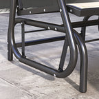 Outdoor Glider Chair, Steel Swing Chai with Curved Armrests for Porch, Garden, Poolside, Balcony, Cream White