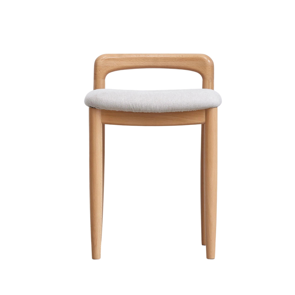 Practical Makeup Stool Bench with Clean-Lined Sturdy Frame, Compact Side Bench for Dining Room, 14″ L x 14.5″ W x 20.5″ H, Natural