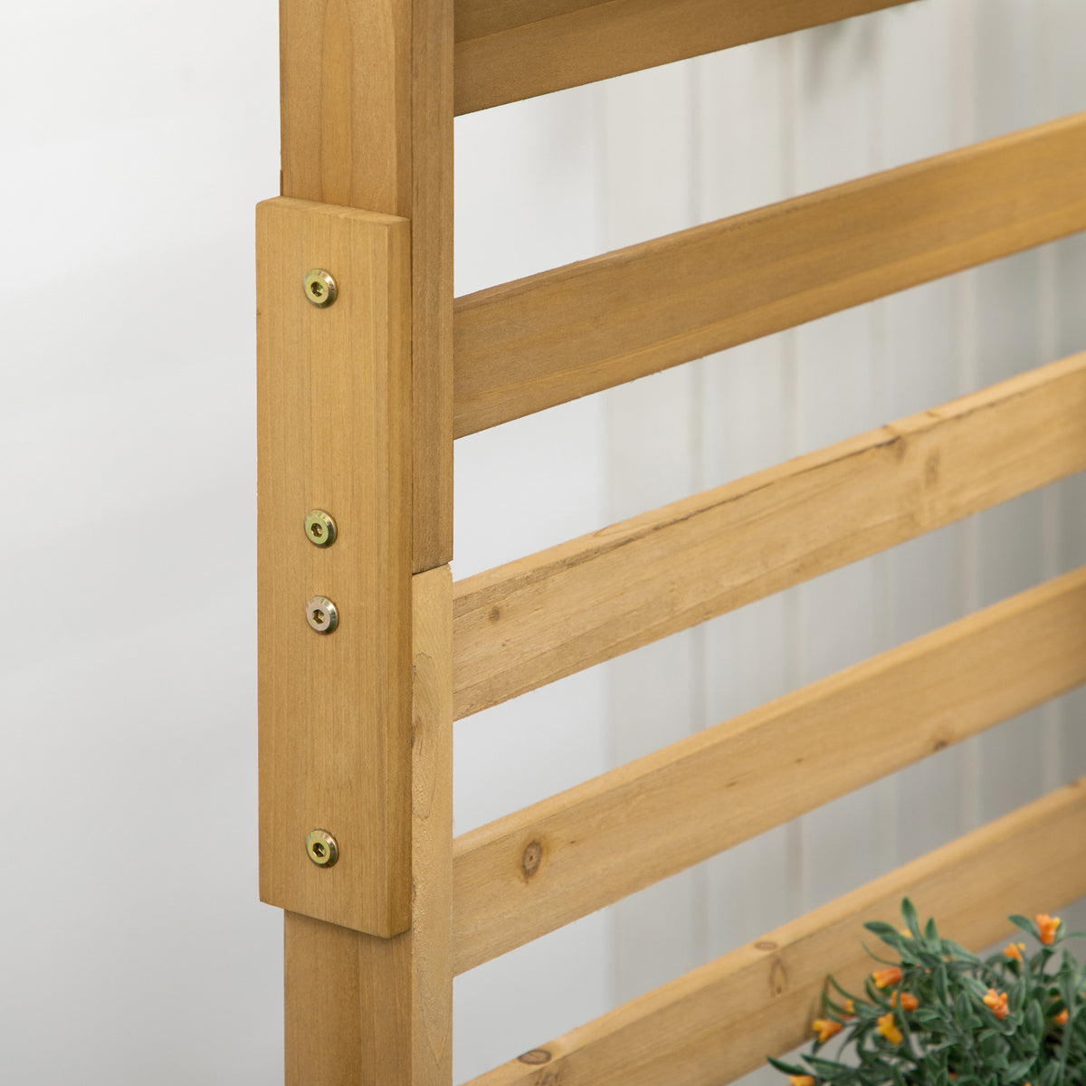 Wooden Plant Trellis Stand with 5 Hanging Planter Boxes, Freestanding Outdoor Plant Stand for Patio, Garden, Balcony, Porch
