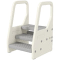 Adjustable 3 Step Toddler Tower with Handles, Non-slip Surface & Foot Pads, Gray