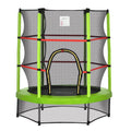 Φ5FT Kids Trampoline with Enclosure Net for Age 3 to 6 Years Green