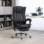 Massage Office Chair, 6 Points and Heat, Reclining Computer Chair with High Back, Adjustable Height and Footrest, Black