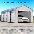 Carport Replacement Sidewall Panel for 10' x 15' Carports, UPF50+ Waterproof Replacement Side Wall Cover, White