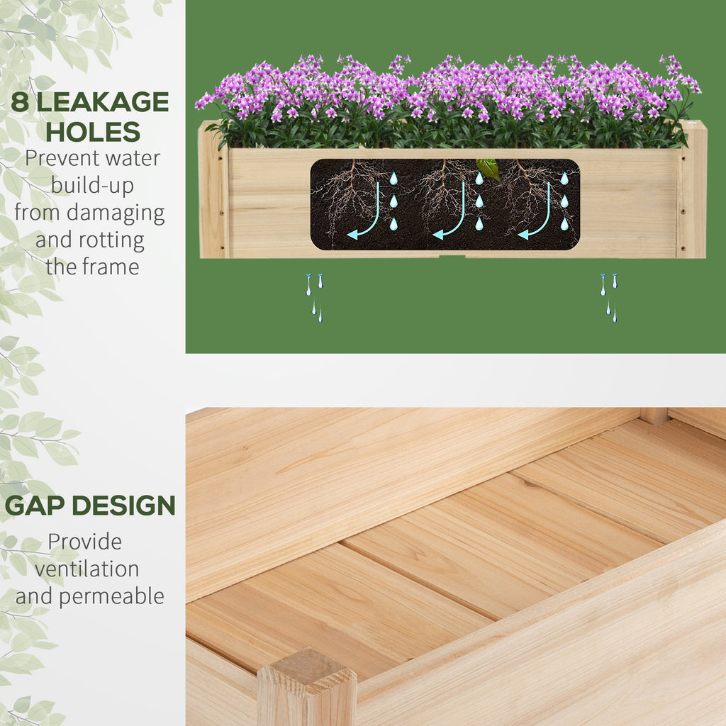 Raised Garden Bed, 2-Tier Wood Planter Stand Plant Grow Box, 34"x34"x28"