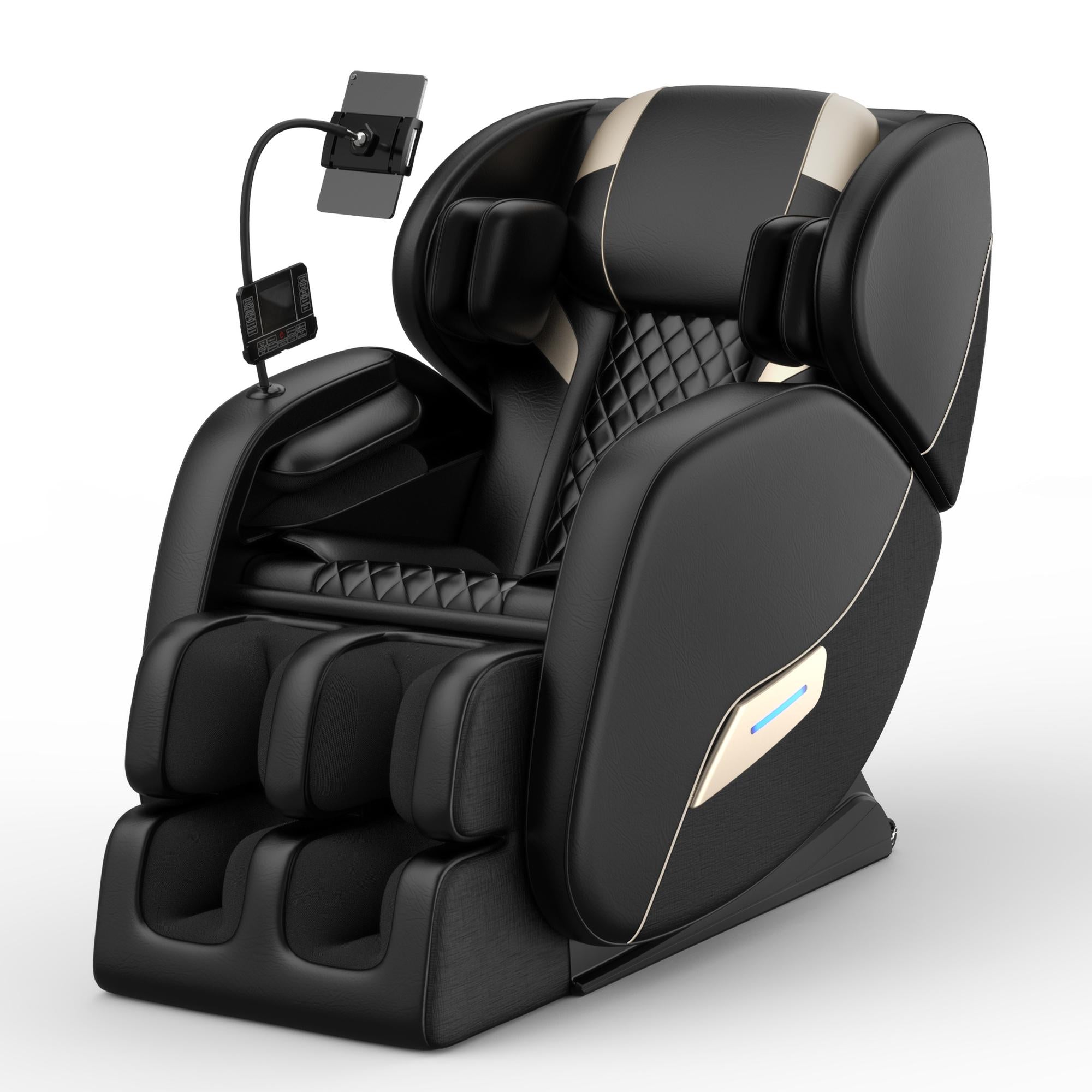 Zero Gravity Massage Chair Recliner with Heating Functions, Full Body Air Pressure, Bluetooth Audio, 51" L x 28.5" W x 39" H, Black