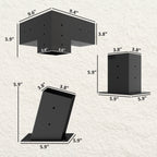 Pergola Kit, 15° Slanted Pergola Bracket Kit with 3-Way Brackets, Post Bases, Wall Mounts for 3.6" X 3.6" Lumber, Black