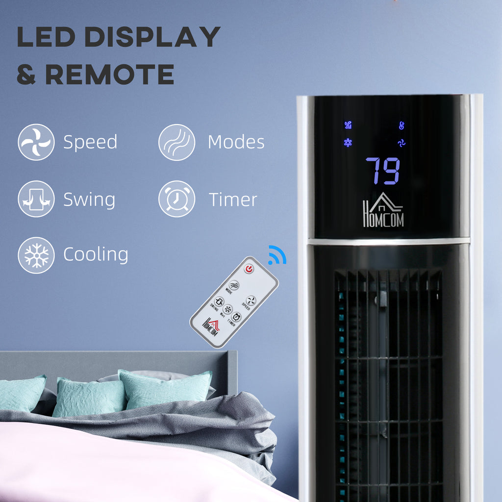 42" 3-In-1 Air Cooler, 52° Oscillating Portable Swamp Cooler with Humidifier, 3 Modes, 3 Speeds, 12H Time, White