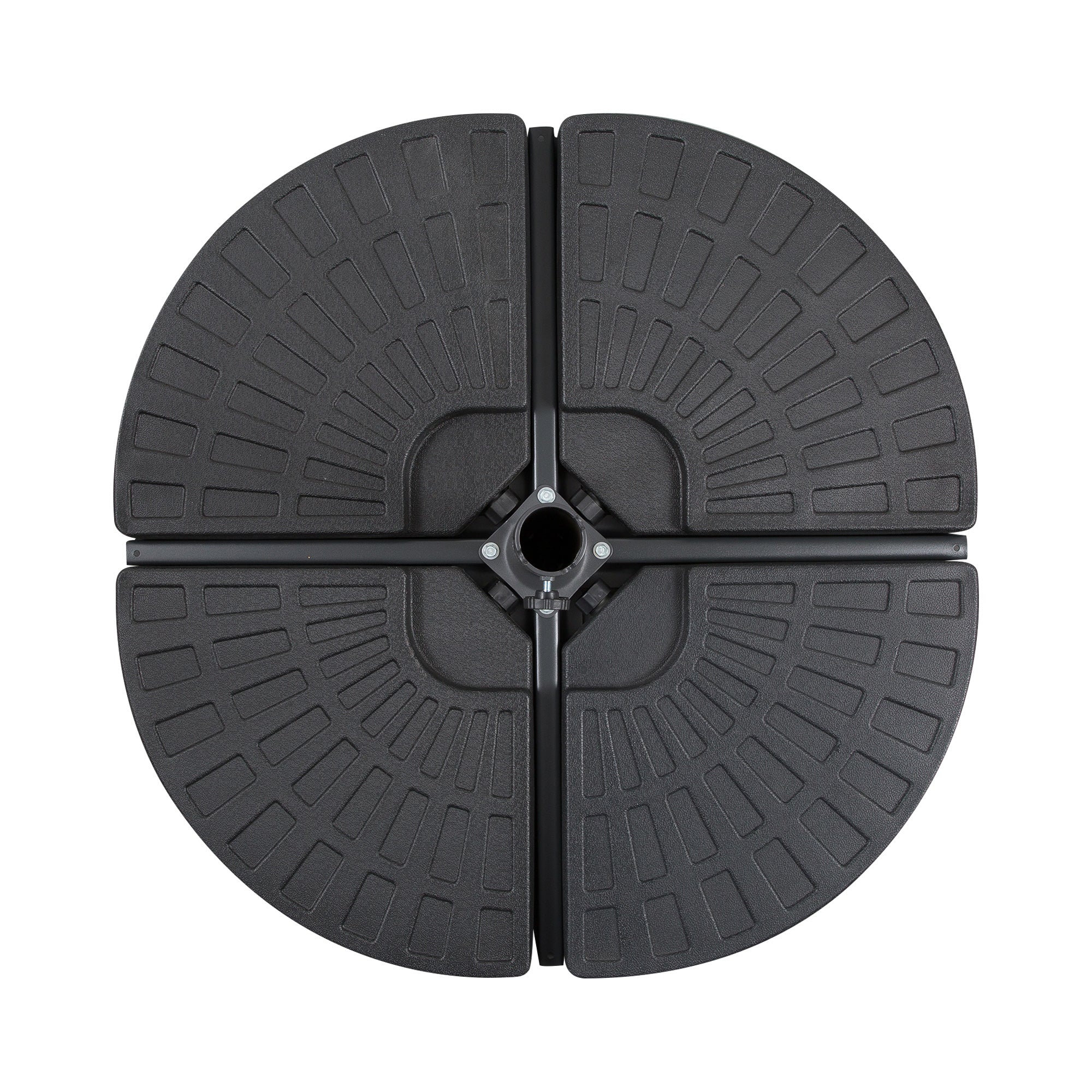Large 4 Piece Round Fillable Weighted Offset Market Patio Umbrella Base