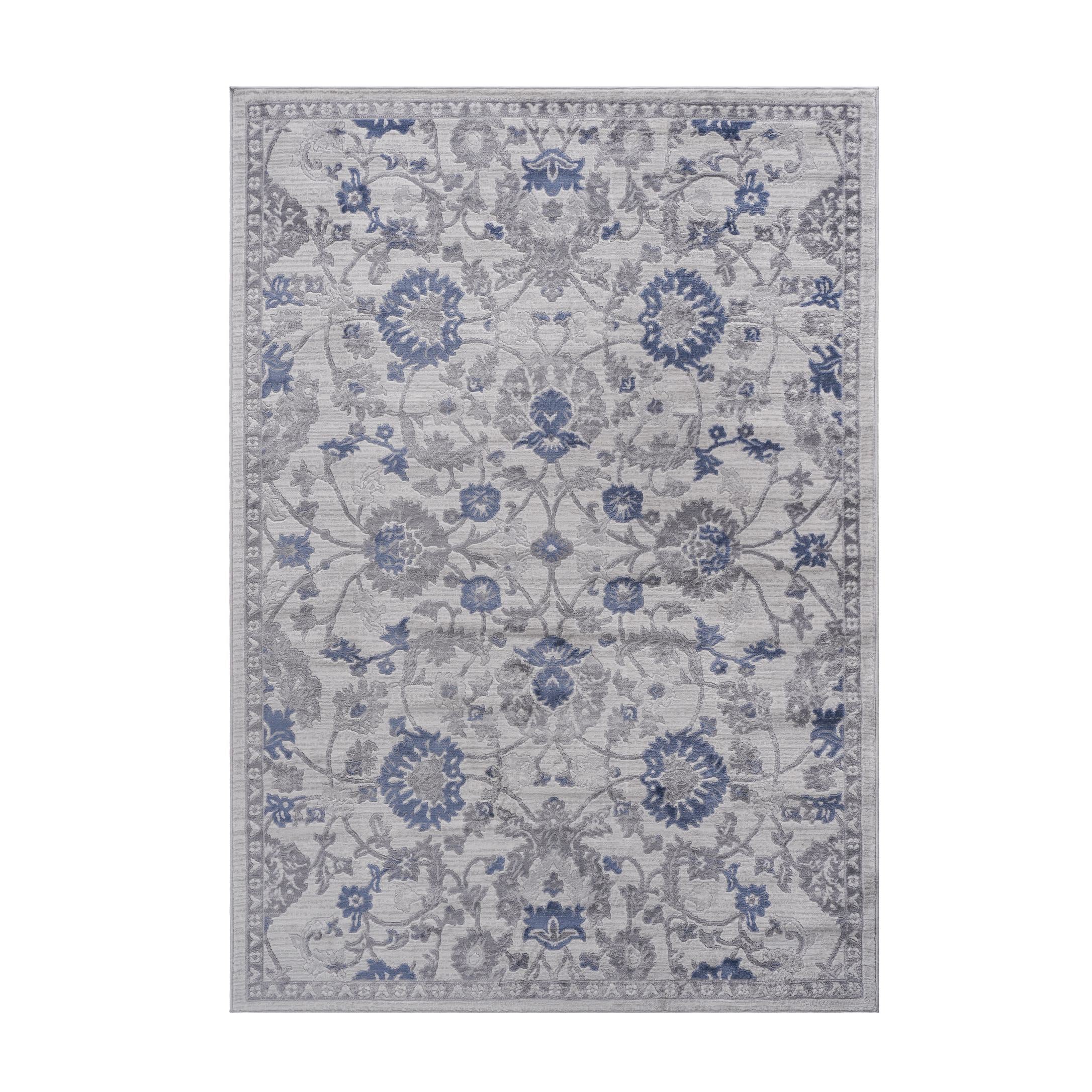 Naar 8x10 Stain-Resistant Area Rug with Cotton Backing, Medium Pile Height, Kid and Pet-Friendly Carpet, 120" L x 93" W x 0.35" H, Blue