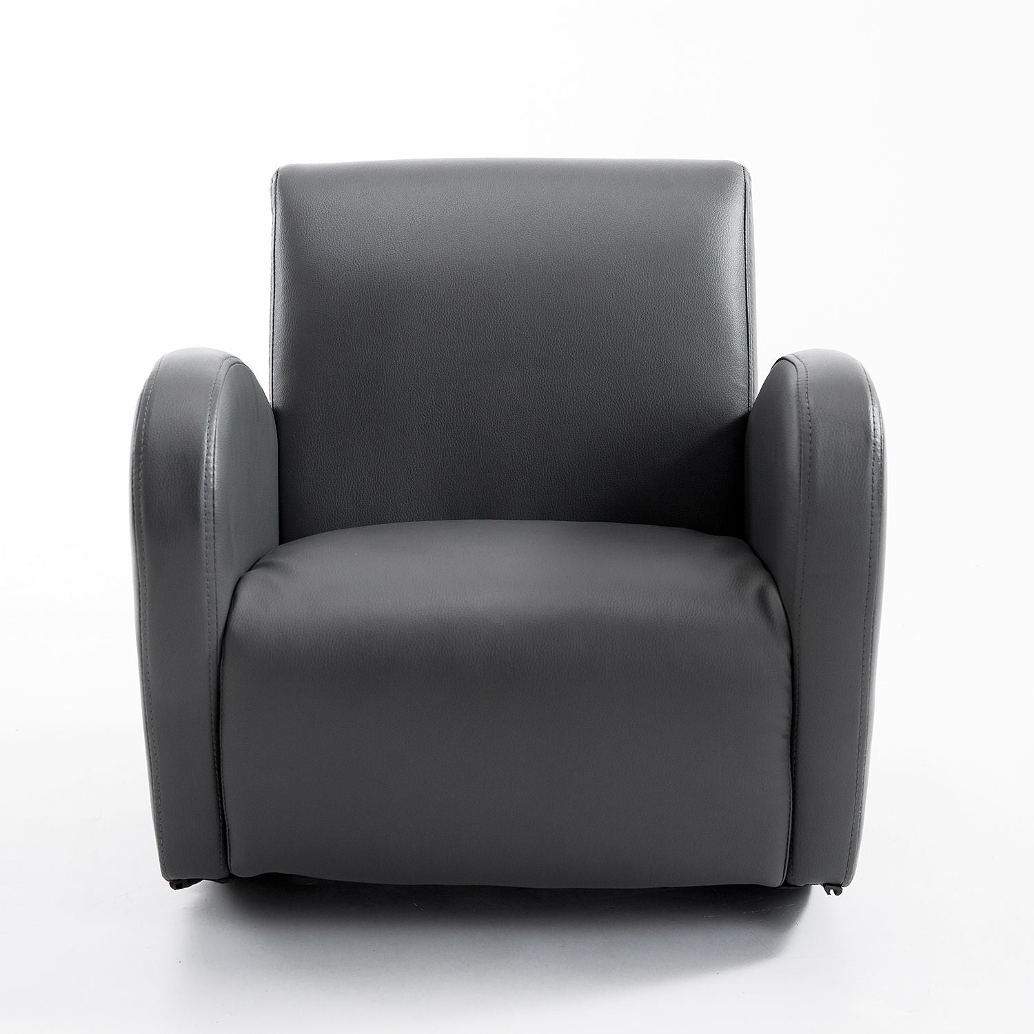 Kids Sofa Rocking Chair with Side Pocket, PU Leather Toddler Armchair for Children Grey