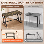 55 Inch Computer Desk, Industrial Writing Desk with Z-Shaped Metal Leg, Study Table for Home Office, Rustic Brown