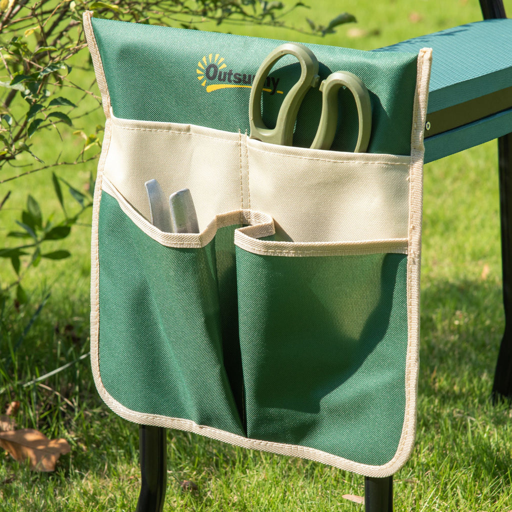 Garden Kneeler Seat Stool Bench Kneeling Pad and 1 Large Side Tool Pouch & Easy Folding Design for Transport & Storage