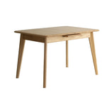 Extendable Dining Table with Diagonal Legs & Rounded Corners, Versatile Kitchen Table for 6-8 People, 59″ L x 31.5″ W x 29.5″ H, Light Oak