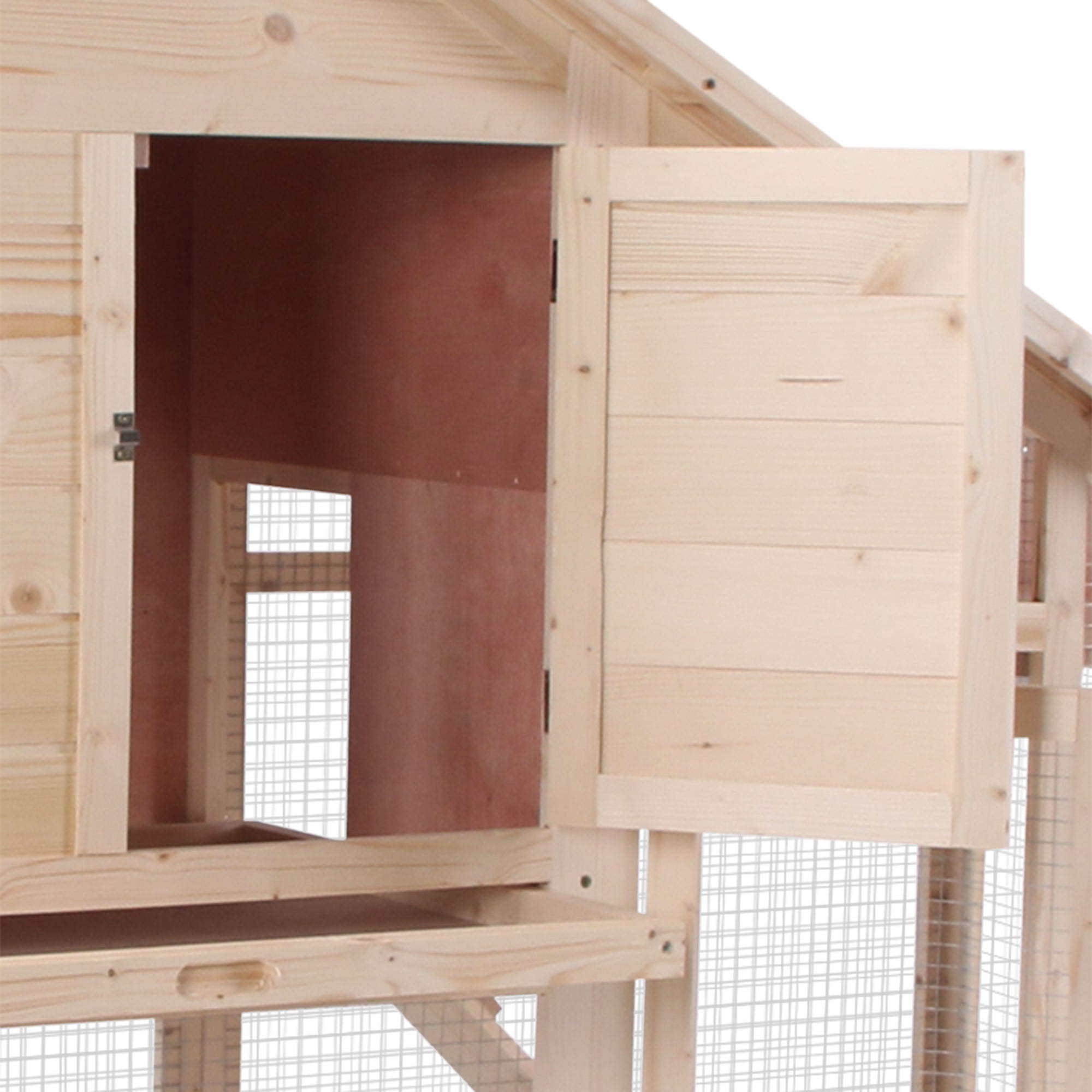55" L 2-Tier Wooden Rabbit Hutch Bunny Cage