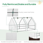 Portable Mini Greenhouse, Outdoor Garden with Large Zipper Doors and Water/UV PE Cover, 5.9' x 3' x 3', White