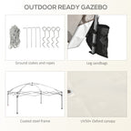 10' x 10' Pop Up Canopy Tent with Netting, Instant Sun Shelter, Tents for Parties, Height Adjustable, with Wheeled Carry Bag and 4 Sand Bags for Outdoor, Garden, Patio, Cream