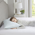 Shredded Memory Foam Pillow with Rayon, Cooling Gel Infused, Medium Firmness, Removable Cover, 28" L x 20" W x 5.5" H, Ivory