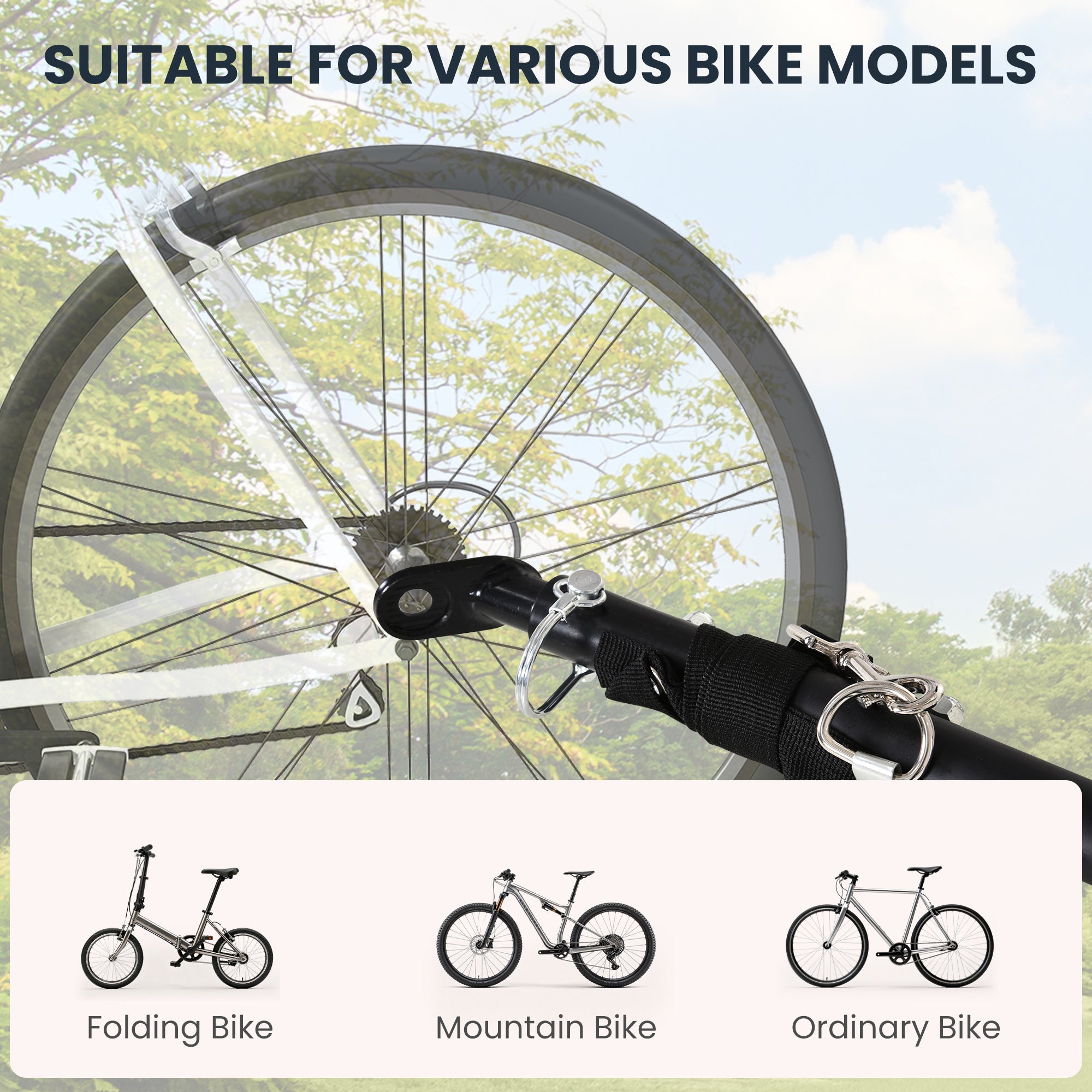 Bike Trailer, Foldable Bicycle Trailer with16 Inch Pneumatic Tire, Universal Coupler, Foldable Frame and Safe Reflectors Design, Large Load Capacity, Black