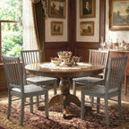 Dining Chairs Set of 2 Ergonomic Solid Wood, Armless Kitchen Chairs with Rubberwood Legs, Rustic Gray