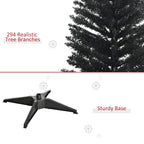 5' Artificial Pencil Christmas Tree, Slim Xmas Tree with 294 Realistic Branch Tips and Plastic Stand, Black