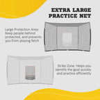 Softball and Baseball Net with Strike Zone, Tee, Caddy, and Portable Carry Bag for Pitching and Hitting Training