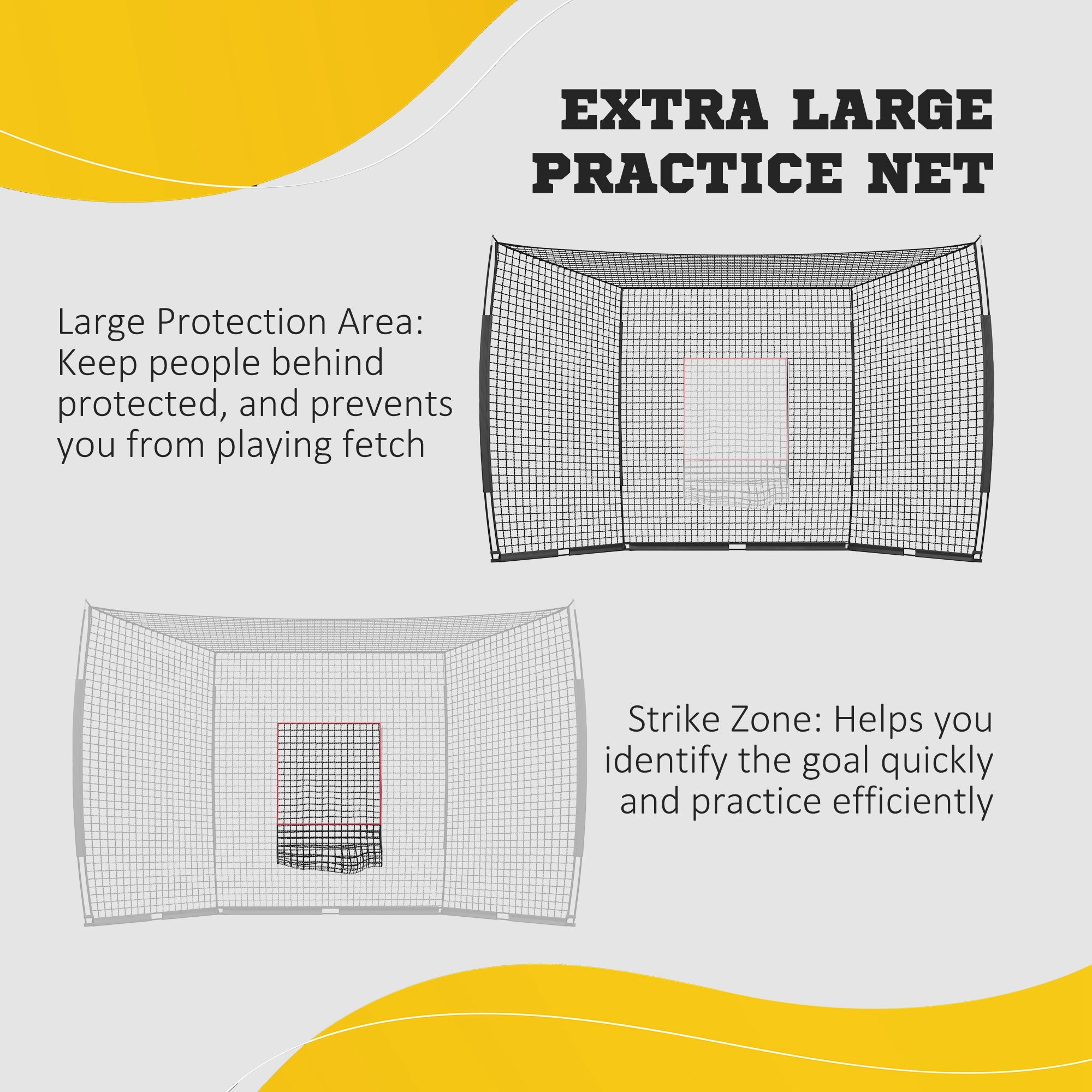 Softball and Baseball Net with Strike Zone, Tee, Caddy, and Portable Carry Bag for Pitching and Hitting Training