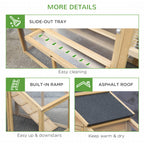 69" Wooden Chicken Coop, Poultry Cage Hen House with Connecting Ramp, Tray, Ventilated Window and Nesting Box