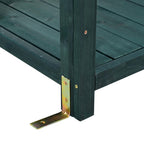 Outdoor Potting Bench with 4 Shelf & Side Hook for Patio, Farmhouse Garden Workstation with Large Tabletop, 47'' L x 19.5'' W x 65'' H, Green
