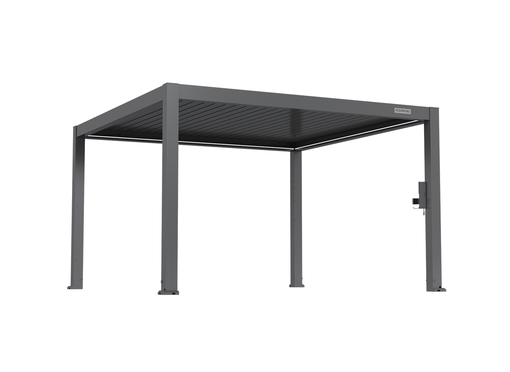 POWER+ PRO Gen 2 Motorized Pergola 13' x 13' Gray - 6063-T5 Aluminum Motorized Louvers, LED, IP68 Outlets, 165 MPH Wind, 50 PSF Snow