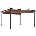 13' x 13' Aluminum Retractable Pergola Canopy, Outdoor Pergola for Garden, Patio, Backyard, Deck, Brown
